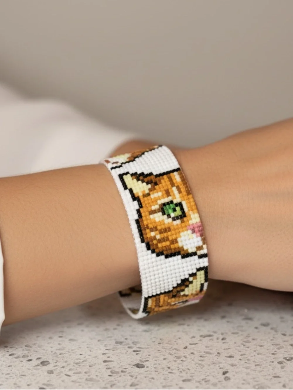 Orange Tabby Cat Loom Bracelet